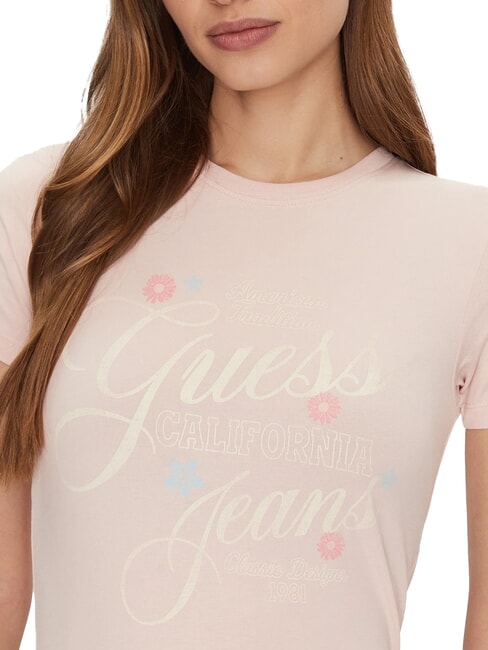 FLOWER T-shirt slim à manches courtes coton blush - T-shirt