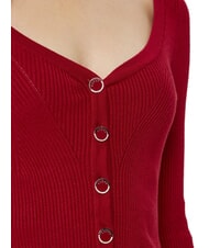 GUESS KATELYN Cardigan c&ocirc;tel&eacute; avec boutons bijoux sir&egrave;ne rouge - Chandails pour femmes - 4