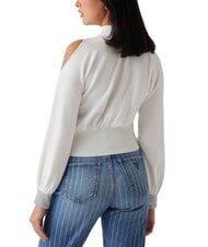 GUESS BLING Pull col roulé avec poignets découpés en strass - Chandails pour femmes