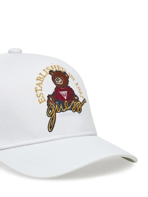 KIDS Casquette de baseball brodée ours en peluche blanc pur - Chapeau de bébé