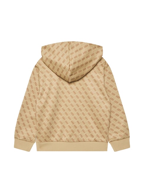KIDS ACTIVE MINI ME Sweat &agrave; capuche coupe r&eacute;guli&egrave;re 4g aop beige blanc - B&eacute;b&eacute; Sweat