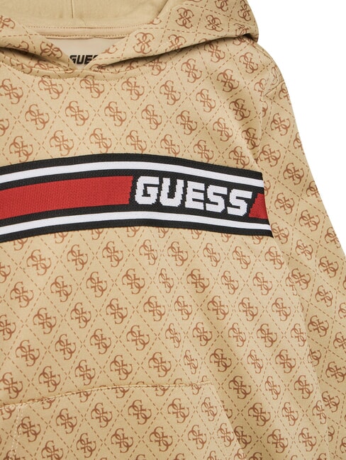 KIDS ACTIVE MINI ME Sweat &agrave; capuche coupe r&eacute;guli&egrave;re 4g aop beige blanc - B&eacute;b&eacute; Sweat