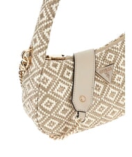 GUESS RIANEE Mini sac hobo tissé taupe - Sacs pour Femme - 3