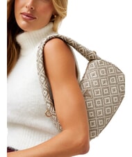 GUESS RIANEE Mini sac hobo tissé taupe - Sacs pour Femme - 5