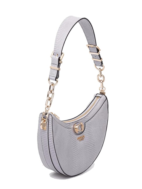 ORLINA Sac bandoulière imprimé lézard gris lavande - Sacs pour Femme