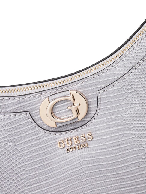 ORLINA Sac bandoulière imprimé lézard gris lavande - Sacs pour Femme