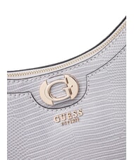 GUESS ORLINA Sac bandoulière imprimé lézard gris lavande - Sacs pour Femme - 4