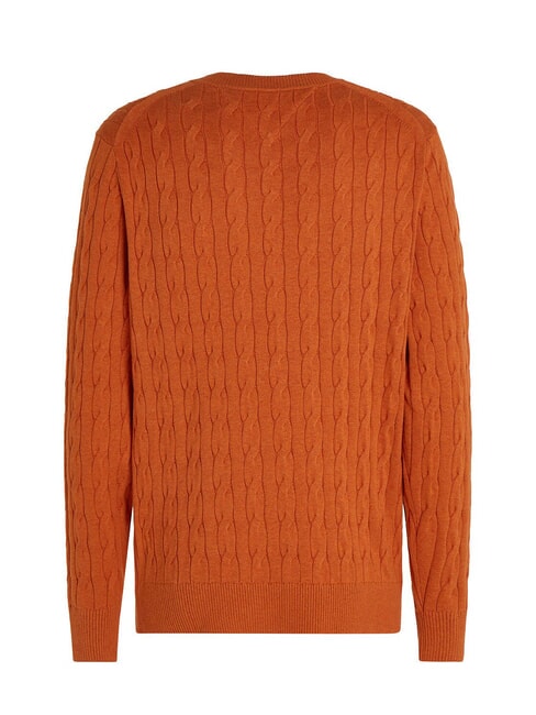 TH  Pull col rond bruyère orangée - Pulls pour hommes