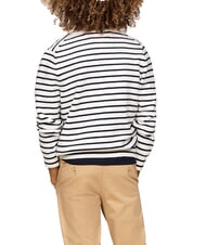 TOMMY HILFIGER TH KIDS pull à col rond base blanche / bande bleue - Pulls pour enfants - 2