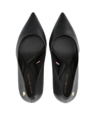 TOMMY HILFIGER TH  Escarpins en cuir &agrave; talons hauts de 9 cm noir - Chaussures Femme - 4