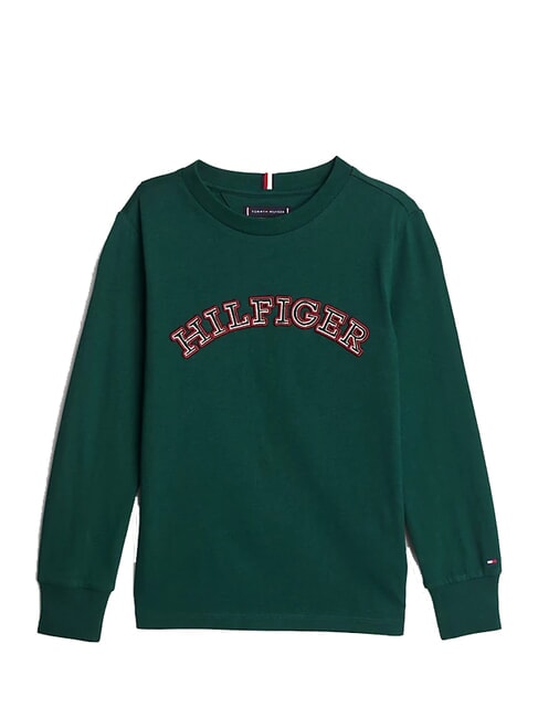 TH KIDS T-shirt en coton à manches longues vert ornemental - Tee-shirt enfant