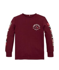 TOMMY HILFIGER TH KIDS T-shirt en coton à manches longues rouge foncé - Tee-shirt enfant - 3