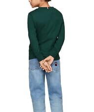 TOMMY HILFIGER TH KIDS T-shirt en coton à manches longues vert ornemental - Tee-shirt enfant - 2