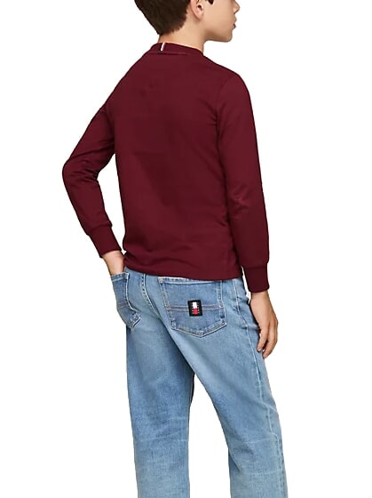 TH KIDS T-shirt en coton &agrave; manches longues rouge fonc&eacute; - Tee-shirt enfant