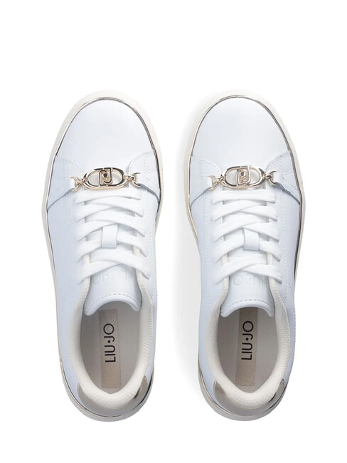 KIKI 01 Baskets en cuir blanc / or clair - Chaussures Femme