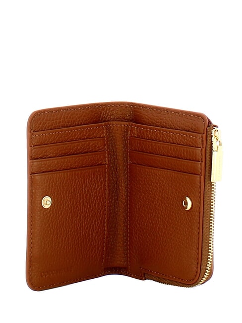 METALLIC SOFT Petit portefeuille en cuir Cognac - Portefeuilles Femme