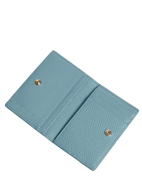 METALLIC SOFT Portefeuille en cuir bleu arctique - Portefeuilles Femme