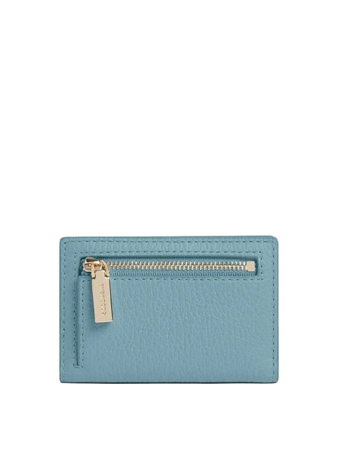 METALLIC SOFT Portefeuille en cuir bleu arctique - Portefeuilles Femme
