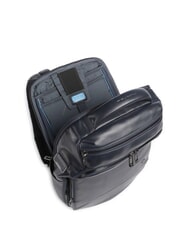 PIQUADRO W136 Sac à dos pour ordinateur portable 14 pouces, en cuir bleu - Sacs à dos pour ordinateur portable - 3