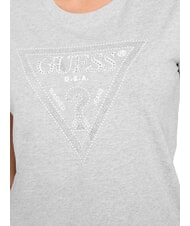 GUESS SS CN KRYSTAL TRIANGLE T-shirt à manches courtes avec clous et strass gris chiné clair m - T-shirt - 3