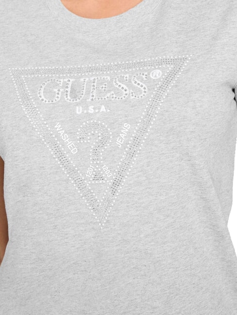 SS CN KRYSTAL TRIANGLE T-shirt &agrave; manches courtes avec clous et strass gris chin&eacute; clair m - T-shirt