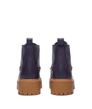 TIMBERLAND STONE STREET  Bottines en cuir à talon compensé pleine fleur bleu foncé - Chaussures Femme - 3