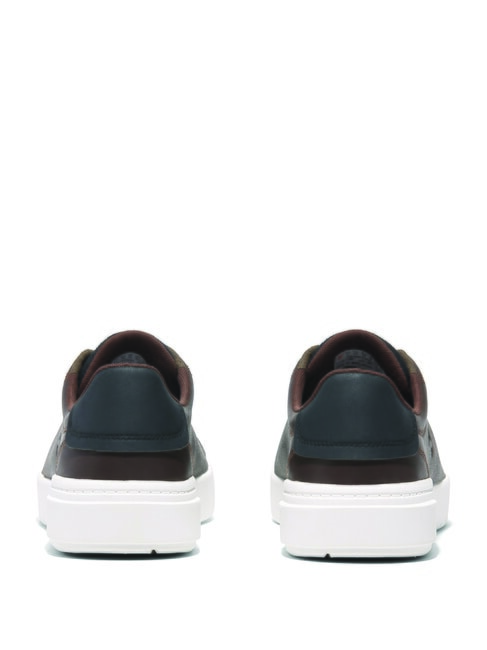 SENECA BAY Baskets en cuir pour hommes pleine fleur marron foncé - Chaussures Homme