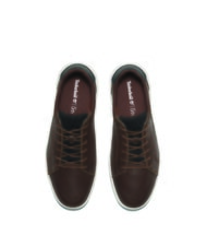 TIMBERLAND SENECA BAY Baskets en cuir pour hommes pleine fleur marron foncé - Chaussures Homme - 5