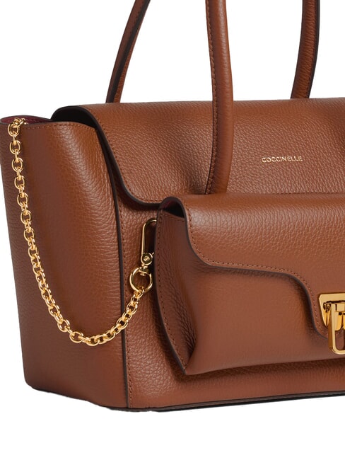DOUBLE BEAT Sac &agrave; bandouli&egrave;re Cognac - Sacs pour Femme