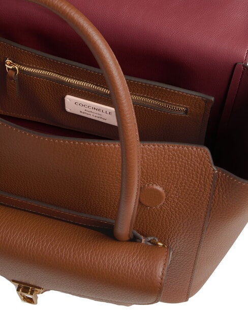 DOUBLE BEAT Sac &agrave; bandouli&egrave;re Cognac - Sacs pour Femme
