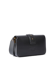 PINKO LOVE ONE SLOUCHY Mini sac à bandoulière en cuir noir-or antique - Sacs pour Femme - 2