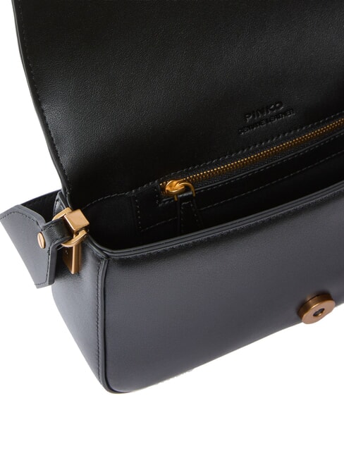 LOVE ONE SLOUCHY Mini sac à bandoulière en cuir noir-or antique - Sacs pour Femme