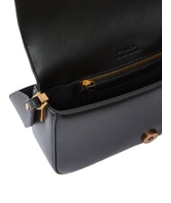 PINKO LOVE ONE SLOUCHY Mini sac à bandoulière en cuir noir-or antique - Sacs pour Femme - 3