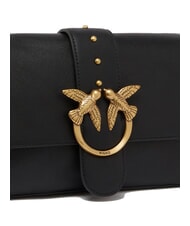 PINKO LOVE ONE CLASSIC SLOUCHY Sac à bandoulière en cuir noir-or antique - Sacs pour Femme - 3