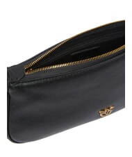 PINKO HALF MOON Petit sac à bandoulière en cuir noir-or antique - Sacs pour Femme - 4