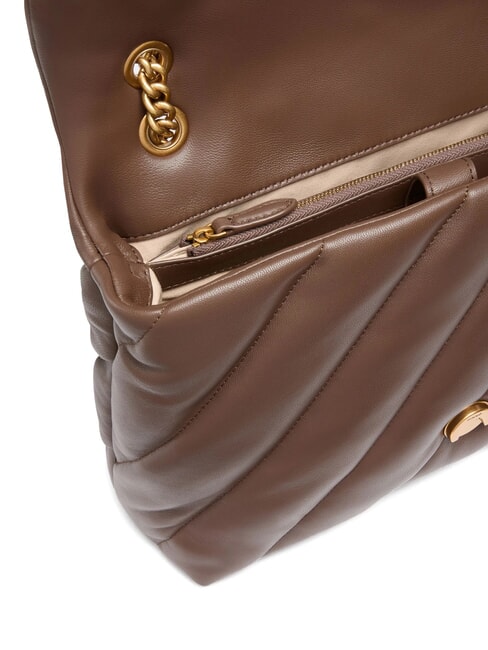 BIG LOVE PUFF Sac en cuir nappa marron châtain-or antique - Sacs pour Femme