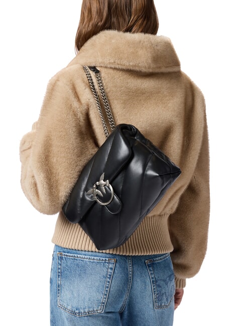 CLASSIC LOVE PUFF Sac en cuir nappa noir-vieil argent - Sacs pour Femme