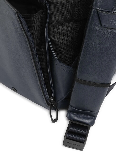 RUSSEL Sac à dos en cuir pour ordinateur portable 15,6" bleu - Sacs à dos pour ordinateur portable