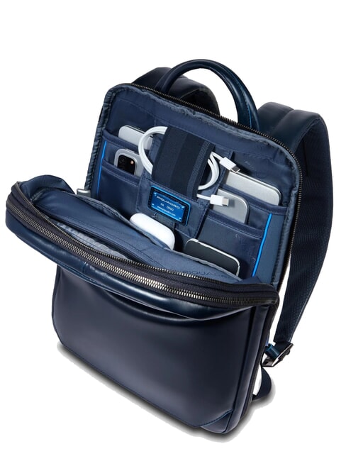 BLUE SQUARE Sac à dos pour ordinateur portable 14 pouces, en cuir bleu - Sacs à dos pour ordinateur portable