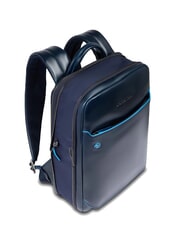 PIQUADRO BLUE SQUARE Sac à dos pour ordinateur portable 14 pouces, en cuir bleu - Sacs à dos pour ordinateur portable - 5