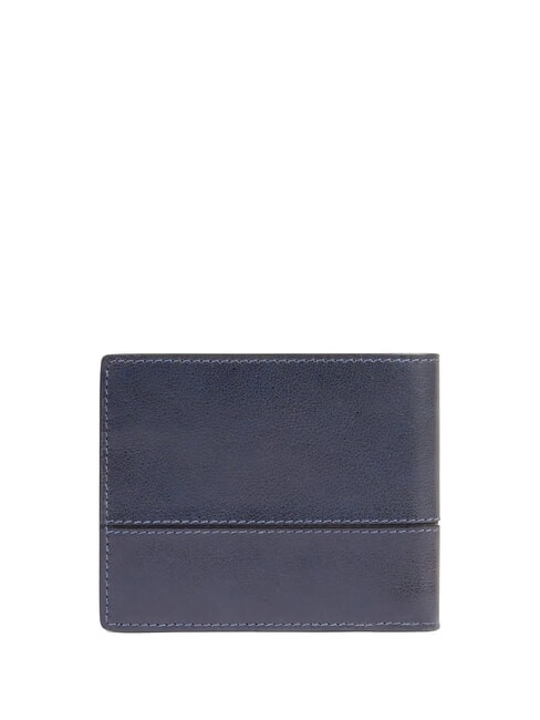 W136 Portefeuille porte-monnaie en cuir bleu - Portefeuilles Homme