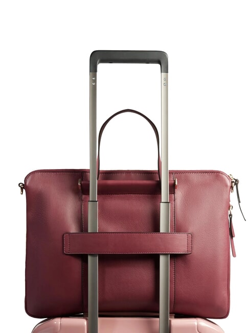 CIRCLE Sacoche pour ordinateur portable 14" en cuir Bordeaux - Porte Documents Travail