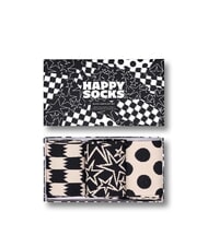 HAPPY SOCKS BLACK AND WHITE Coffret cadeau de 3 paires de chaussettes noir - Chaussettes Femme - 6