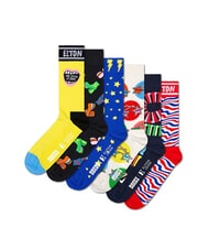 HAPPY SOCKS ELTON JOHN Coffret cadeau de 6 paires de chaussettes jaune - Chaussettes pour hommes - 9