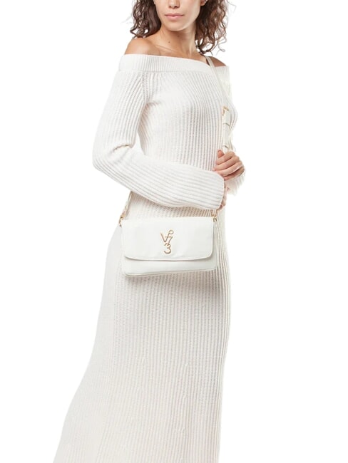 LOUISE Sac à bandoulière moyen avec poignée en chaîne écru - Sacs pour Femme