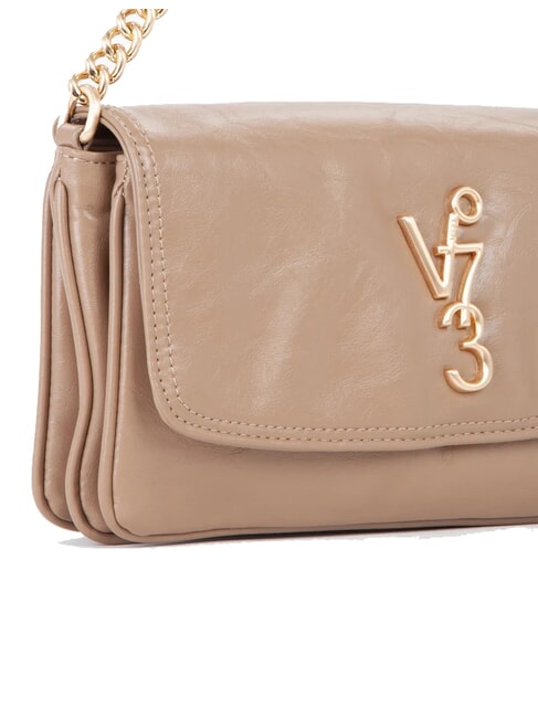 LOUISE Sac à bandoulière moyen avec poignée en chaîne taupe - Sacs pour Femme