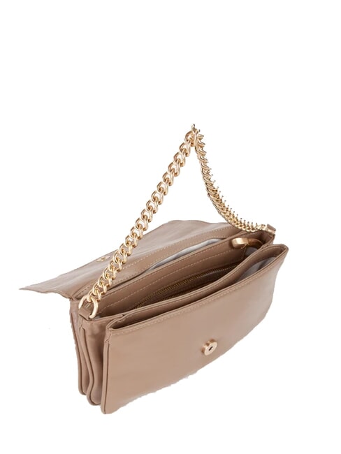 LOUISE Sac à bandoulière moyen avec poignée en chaîne taupe - Sacs pour Femme