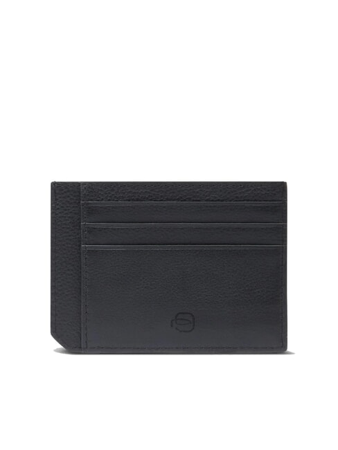 W137 Porte-cartes de crédit plat en cuir Noir - Portefeuilles Homme