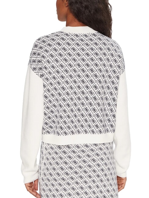 AUBREY Pull coupe d&eacute;contract&eacute;e 4 g de cr&egrave;me et de bleu - Chandails pour femmes