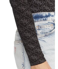 GUESS TEODORA Pull ras du cou à manches longues avec strass jetbla - Chandails pour femmes - 4